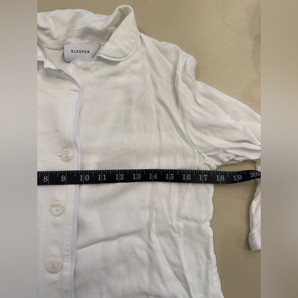 Sleeper White Button-Up Pajama Top - Picture 6 of 6
